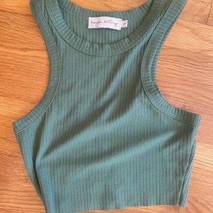 Isabelle’s Cabinet - Gigi Moss Cropped Rib Tank Top.